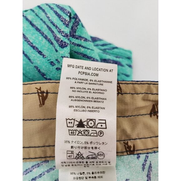 Patagonia Men's Blue Palms Print Unlined Swim Trunk Shorts Size 38 - Picture 5 of 11